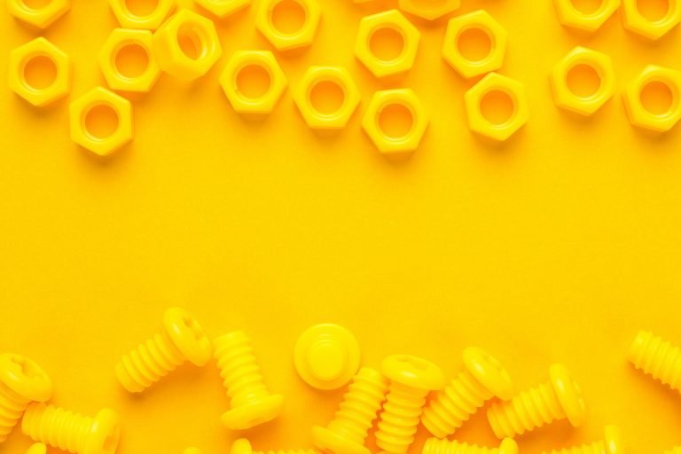 Yellow 3d Printed Bolts And Nuts